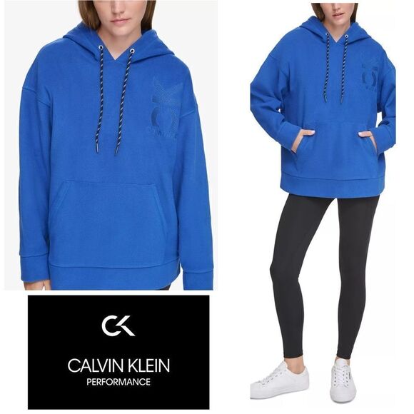 CALVIN KLEIN PERFORMANCE Women's Embroidered Fleece Hoodie S - Picture 3 of 6